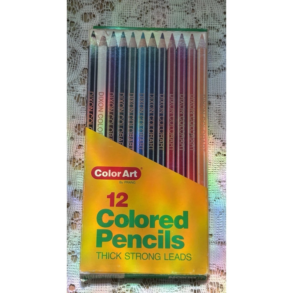 12 Prang Color Art Colored Pencils No. 2212 Vintage Dixon Ticonderoga NIB New
